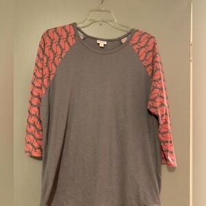 LuLaRoe Randy Raglan 3/4 Sleeve Top - Size 3XL